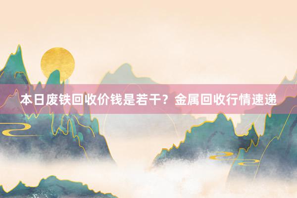 本日废铁回收价钱是若干？金属回收行情速递